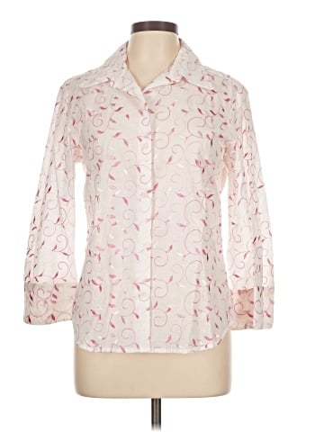 AK Anne Klein 3/4 Sleeve Button-Down Shirt (view 1)