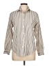 Lands' End Stripes Ivory Long Sleeve Button-Down Shirt Size 10 - photo 1