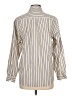 Lands' End Stripes Ivory Long Sleeve Button-Down Shirt Size 10 - photo 2