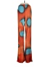 Arthur 100% Polyester Print Orange Casual Pants Size 4 - photo 2