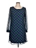 Charming Charlie 100% Polyester Argyle Blue Casual Dress Size L - photo 1