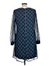 Charming Charlie 100% Polyester Argyle Blue Casual Dress Size L - photo 2
