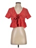 Shein Red Short Sleeve Blouse Size 2 - photo 1