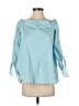 Tibi 100% Cotton Blue 3/4 Sleeve Blouse Size 4 - photo 1