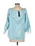 Tibi 100% Cotton Blue 3/4 Sleeve Blouse Size 4 - photo 2