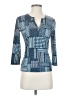 J. McLaughlin Blue 3/4 Sleeve Blouse Size XS - photo 1