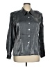 Impressions Metallic Silver Long Sleeve Blouse Size XL - photo 1