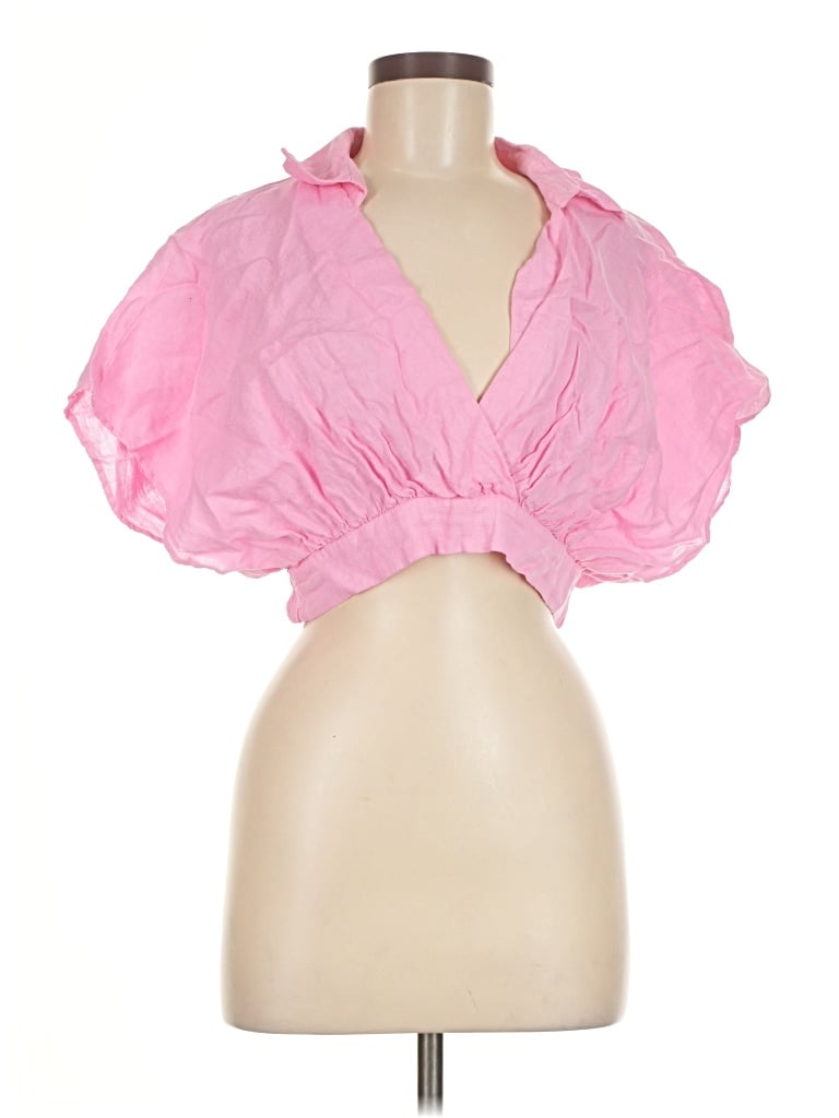 Zara Short Sleeve Blouse In Pink