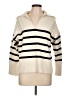 Zara Stripes Ivory Pullover Sweater Size L - photo 1