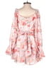Lyaner 100% Polyester Floral Pink Red Cocktail Dress Size XS - photo 2