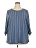 W5 Blue 3/4 Sleeve Blouse Size 3X - photo 1