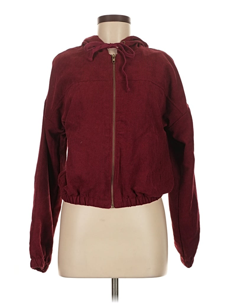 Pre-owned Mine Zip Up Hoodie In Burgundy