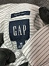 Gap Stripes Silver Long Sleeve Button-Down Shirt Size M - photo 7