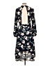 Boohoo 100% Polyester Print Black Blue Casual Dress Size 12 - photo 2