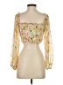 Privy 100% Polyester Yellow 3/4 Sleeve Blouse Size S - photo 2