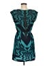 Bebop 100% Polyester Graphic Teal Cocktail Dress Size M - photo 2