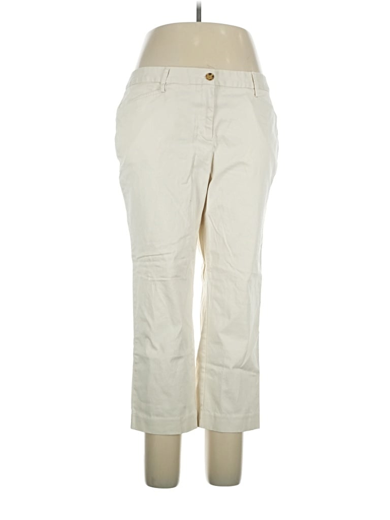 Pre-owned Lands' End Khaki Pant In Ivory