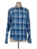 UNTUCKit 100% Cotton Plaid Blue Long Sleeve Button-Down Shirt Size M - photo 1