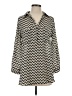 Pleione 100% Polyester Chevron-herringbone Ivory 3/4 Sleeve Blouse Size XS - photo 1