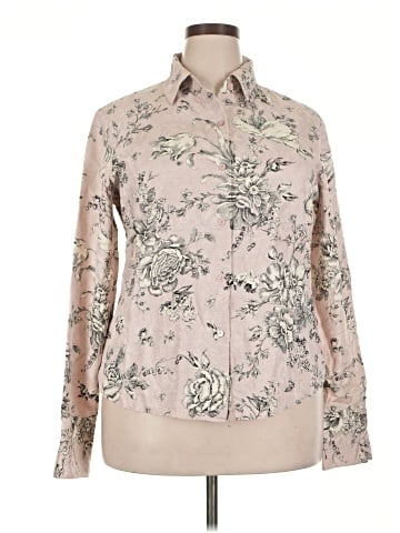 Linda Allard Ellen Tracy Long Sleeve Silk Top (view 1)