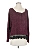 Buttons Burgundy Long Sleeve Top Size S - photo 1