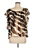 Allison Taylor 100% Polyester Brown Short Sleeve Blouse Size L - photo 1