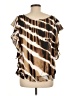 Allison Taylor 100% Polyester Brown Short Sleeve Blouse Size L - photo 2