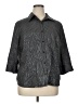 Fred David Metallic Gray 3/4 Sleeve Button-Down Shirt Size 1X - photo 1