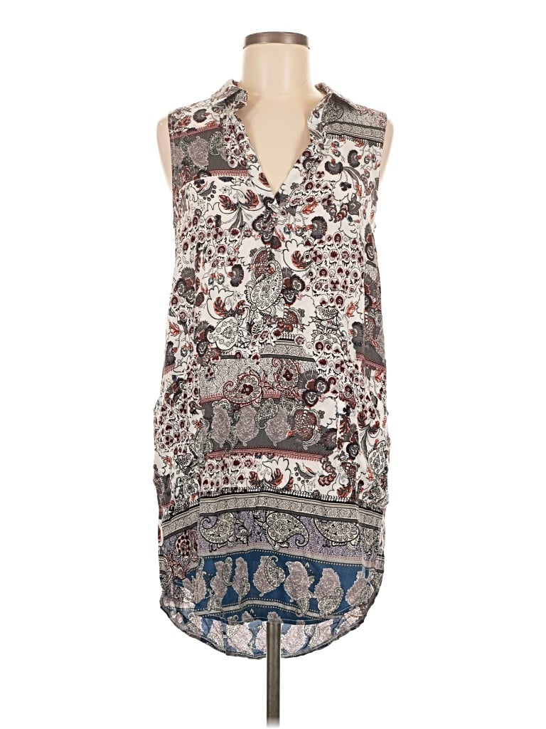 Pre-owned Papillon Sleeveless Blouse In Silver