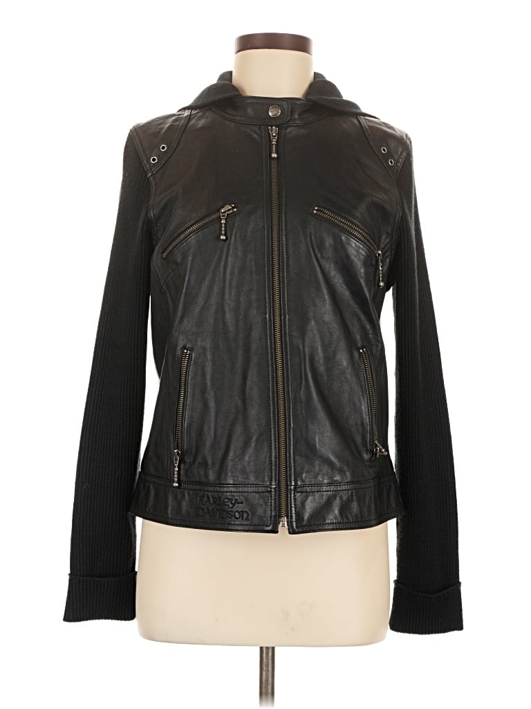Pre-owned Harley Davidson Leather Jacket In Black
