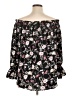 Unbranded 100% Polyester Black 3/4 Sleeve Blouse Size 1X - photo 2