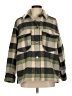 Zara 100% Polyester Plaid Green Coat Size M - photo 1