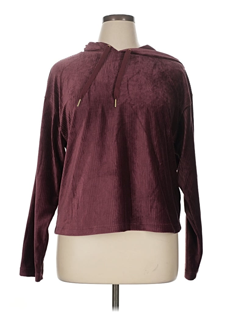 Pre-owned On 34th Fleece Jacket In Burgundy
