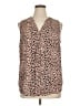 41Hawthorn 100% Polyester Animal Print Brown Sleeveless Blouse Size 1X - photo 1