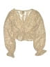 Polly 100% Polyester Gold Tan Long Sleeve Blouse Size 0 - photo 2
