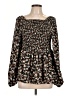 Hayden 100% Polyester Black Long Sleeve Blouse Size L - photo 1