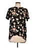 Sienna Sky 100% Polyester Floral Black Short Sleeve Blouse Size L - photo 1