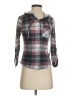 Polly & Esther 100% Polyester Plaid Gray 3/4 Sleeve Blouse Size S - photo 1