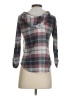 Polly & Esther 100% Polyester Plaid Gray 3/4 Sleeve Blouse Size S - photo 2