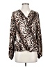 Catherine Malandrino 100% Polyester Animal Print Brown Long Sleeve Blouse Size S - photo 1