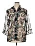 Notations 100% Polyester Floral Silver 3/4 Sleeve Blouse Size 1X - photo 1