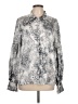 Vince Camuto 100% Polyester Print Silver Long Sleeve Blouse Size L - photo 1
