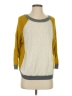 Ellison 100% Acrylic Color Block Yellow Ivory Pullover Sweater Size S - photo 1