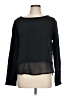 Nancy Rose Performance Stars Solid Black Long Sleeve Top Size 10 - photo 1
