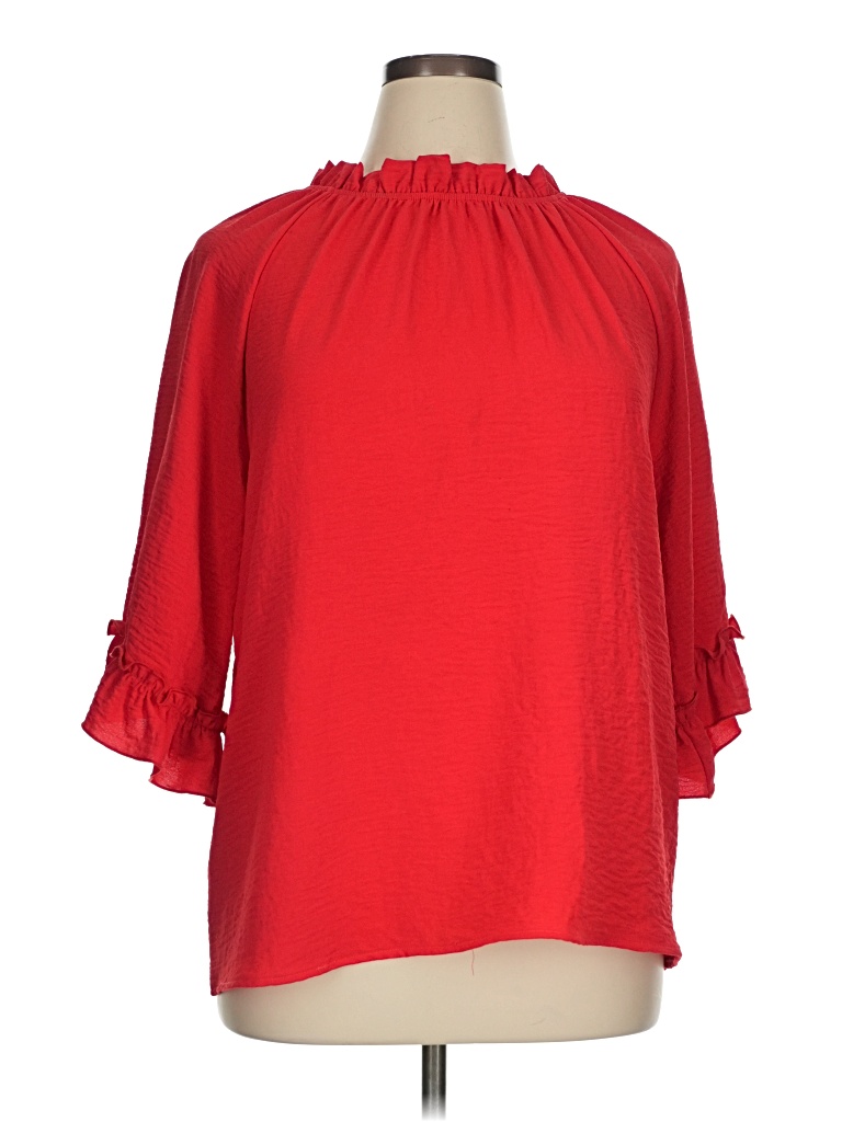 Pre-owned First Love 3/4 Sleeve Blouse In Red
