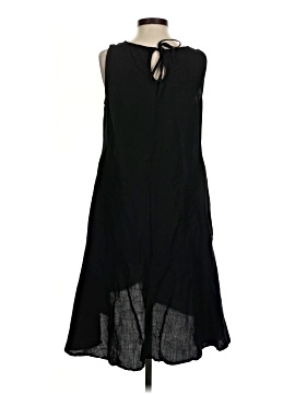 knee length dresses for ladies Tommy Bahama Two Palms Short Sleeve Black Linen Collared Dress