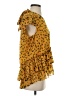 Nicole Miller 100% Polyester Animal Print Yellow Short Sleeve Blouse Size S - photo 4