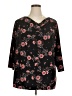 Croft & Barrow Floral Black 3/4 Sleeve Blouse Size 1X - photo 1