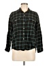 Old Navy 100% Cotton Plaid Green Long Sleeve Button-Down Shirt Size M - photo 1