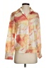 Kourt 100% Polyester Tie-dye Orange Long Sleeve Blouse Size S - photo 1